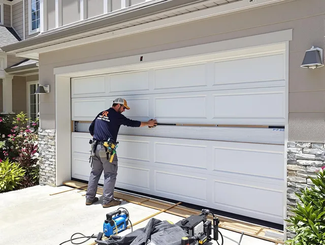 Middletown Garage Door Repair team performing complete garage door replacement at Middletown residence