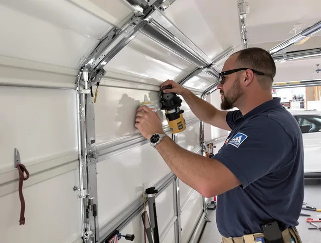 Middletown Garage Door Repair technician quieting a noisy garage door in Middletown
