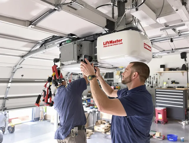 Middletown Garage Door Repair technician performing advanced diagnostics on garage opener in Middletown