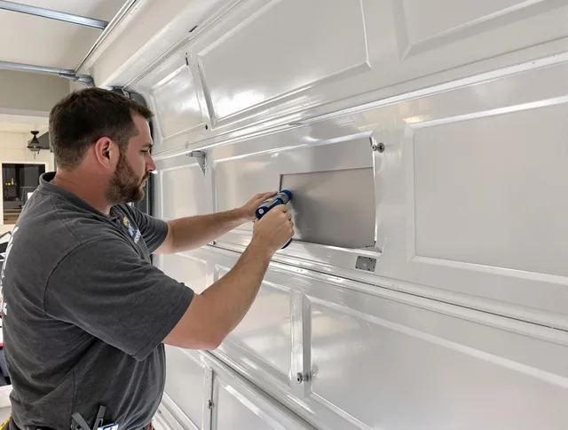 Garage door panel repair by Middletown Garage Door Repair in Middletown
