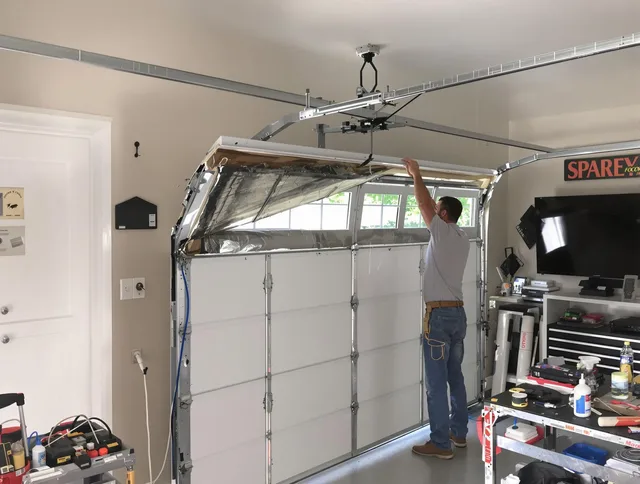 Garage door section replacement by Middletown Garage Door Repair in Middletown
